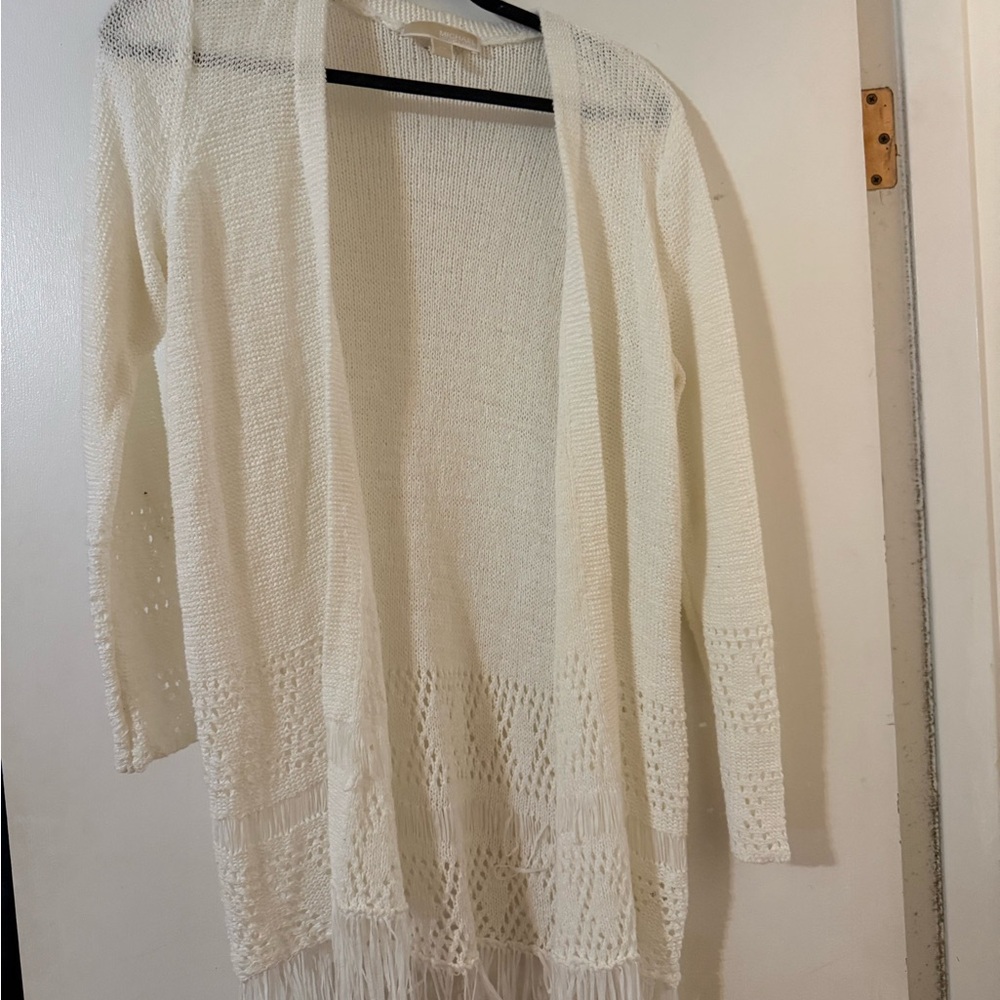 Michael Kors Cream Open-Front Cardigan Oversized